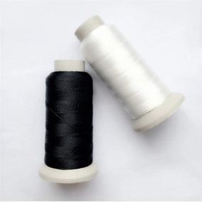 img 3 attached to 🧵 Auspicious firm (White+Black) - Set of 2 T70#69 Bonded Nylon Sewing Threads - 1500 Yard Spools