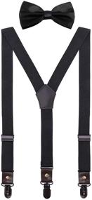 img 4 attached to 👔 Stylish & Adjustable CEAJOO Men's Boys' Suspenders and Bow Tie Set with Black Metal Clips: A Perfect Fit for Every Occasion