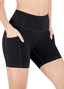 img 4 attached to Heathyoga High Waist Workout Biker Shorts for Women with Pockets - Yoga and Running Shorts for Women