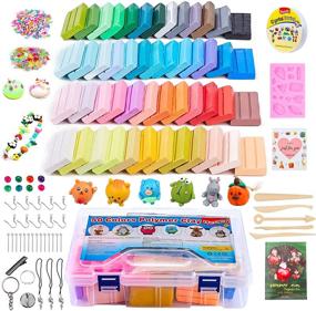 img 4 attached to 🎨 ifergoo Polymer Clay Kit - 50 Colors Oven Bake Modeling Clay for Kids/Beginners - Safe, Non-Toxic, Craft Gift – 0.7oz/Color