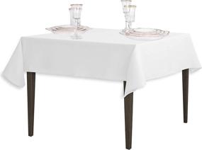 img 2 attached to 🍽️ High-Quality Polyester Tablecloth: LinenTablecloth 54 Inch Square Tablecloth for Elegant Dining Experiences