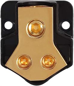 img 1 attached to 🔌 AUTOUTLET 2pcs Copper Power Distribution Block for Car Audio Splitter - 0/2/4 Gauge In, 4/8/10 Gauge Out, 2-Way Amp