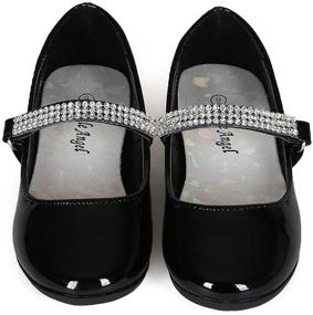 img 1 attached to 👠 Stylish Leatherette Rhinestone Ballerina Shoes for Toddler & Little Girls
