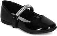 👠 stylish leatherette rhinestone ballerina shoes for toddler & little girls logo