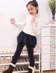 img 2 attached to 👧 Stretchy Toddler Leggings with Ruffle Detail - Plustrong Girls' Clothing