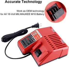 img 3 attached to ⚡ M18 Battery Rapid Charger for Milwaukee M18 14.4V-18V XC Lithium-ion Battery - Compatible with 48-11-1850 48-11-1852 48-11-1862 48-11-1880 48-11-1812 48-11-1820