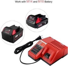 img 1 attached to ⚡ M18 Battery Rapid Charger for Milwaukee M18 14.4V-18V XC Lithium-ion Battery - Compatible with 48-11-1850 48-11-1852 48-11-1862 48-11-1880 48-11-1812 48-11-1820