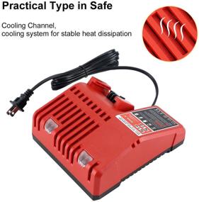 img 2 attached to ⚡ M18 Battery Rapid Charger for Milwaukee M18 14.4V-18V XC Lithium-ion Battery - Compatible with 48-11-1850 48-11-1852 48-11-1862 48-11-1880 48-11-1812 48-11-1820