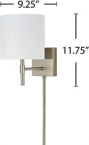 img 1 attached to 🔌 Ravenna Home Traditional Plug-In Wall Sconce with Linen Shade, LED Bulb Included, 11.75"H, Brushed Nickel - Amazon Brand