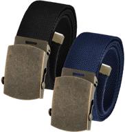 👔 vintage slider buckle canvas men's belt antique accessories: a timeless addition to your wardrobe logo