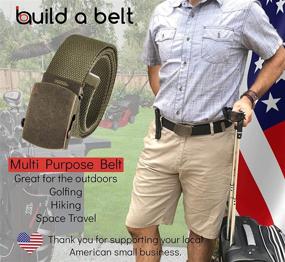 img 1 attached to 👔 Vintage Slider Buckle Canvas Men's Belt Antique Accessories: A Timeless Addition to Your Wardrobe