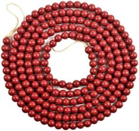 img 3 attached to 🎄 Sparkling Dark Red Christmas Wooden Bead Garland – 9 Feet Wood Bead Holiday Decoration for Christmas Tree