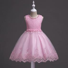 img 2 attached to Exquisite DreamHigh Flower Floral Embroidered Embellished Evening Attire for Girls