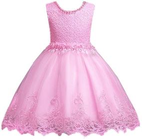 img 4 attached to Exquisite DreamHigh Flower Floral Embroidered Embellished Evening Attire for Girls