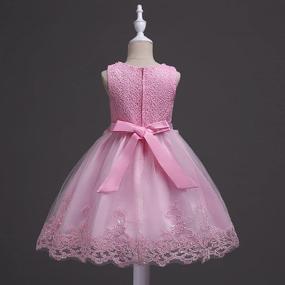 img 1 attached to Exquisite DreamHigh Flower Floral Embroidered Embellished Evening Attire for Girls