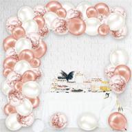 🎈 premium larchio rose gold balloon arch garland kit for stunning party decorations – includes rose gold balloons, confetti balloons, mini white latex balloons, balloon tie, and strip tape – perfect for birthdays, baby showers, and weddings логотип