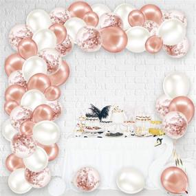 img 4 attached to 🎈 Premium Larchio Rose Gold Balloon Arch Garland Kit for Stunning Party Decorations – Includes Rose Gold Balloons, Confetti Balloons, Mini White Latex Balloons, Balloon Tie, and Strip Tape – Perfect for Birthdays, Baby Showers, and Weddings