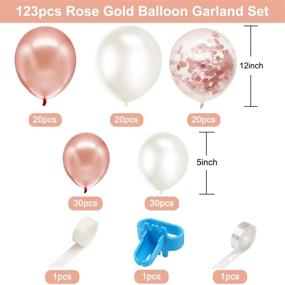 img 3 attached to 🎈 Premium Larchio Rose Gold Balloon Arch Garland Kit for Stunning Party Decorations – Includes Rose Gold Balloons, Confetti Balloons, Mini White Latex Balloons, Balloon Tie, and Strip Tape – Perfect for Birthdays, Baby Showers, and Weddings