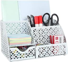 img 4 attached to 🗄️ Efficiently Organize your Office Space with EasyPAG 5 Compartment Desktop Accessories Caddy and Drawer – White