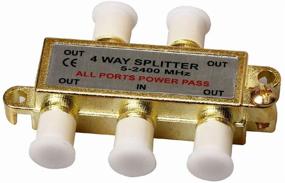 img 2 attached to 🔌 WEVZENEY 4-Way Coaxial Cable Splitter, 2.4 GHz 5-2400 MHz, for STB TV, Satellite, High-Speed Internet, Antenna & MoCA Network, Gold-Plated Connectors, Corrosion-Resistant, 2-Pack