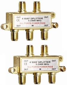 img 4 attached to 🔌 WEVZENEY 4-Way Coaxial Cable Splitter, 2.4 GHz 5-2400 MHz, for STB TV, Satellite, High-Speed Internet, Antenna & MoCA Network, Gold-Plated Connectors, Corrosion-Resistant, 2-Pack