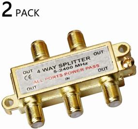 img 3 attached to 🔌 WEVZENEY 4-Way Coaxial Cable Splitter, 2.4 GHz 5-2400 MHz, for STB TV, Satellite, High-Speed Internet, Antenna & MoCA Network, Gold-Plated Connectors, Corrosion-Resistant, 2-Pack