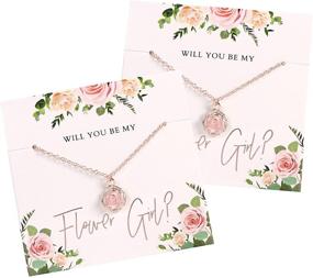 img 4 attached to 🌸 Flower Girl Jewelry Necklace - Charming Gift for Girls