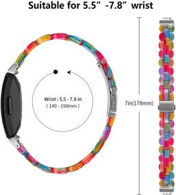 img 2 attached to 🌈 Joyozy Inspire 2 Oval Resin Bands: Stylish Rainbow Wristbands for Fitbit Inspire Series with Stainless Steel Buckle - Women's Replacement Accessories