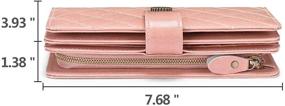img 1 attached to 👛 SENDEFN Women's Ultra Slim Real Leather Card Holder Wallet with RFID Blocking - Large Capacity (Light Pink)