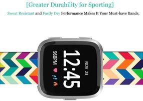 img 1 attached to 🌈 ENDIY Soft Silicone Gel Bands Replacement for Fitbit Versa/Versa 2/Versa Lite/Versa 2 SE - Candy Rainbow Colorful Print Girly Design - Small Size