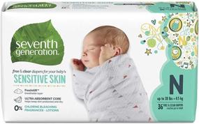 img 1 attached to 👶 Seventh Generation Unbleached Free & Clear Newborn Diapers - 1 Pack