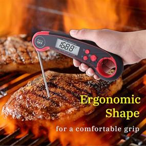 img 3 attached to 🌡️ LICHE Instant Read Food Thermometer - Digital Meat Thermometer with Backlight, Magnet, Calibration, and Foldable Probe - Ideal for Deep Fry, BBQ, Grill, and Roast Turkey Cooking