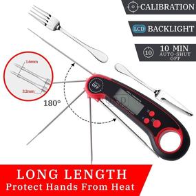 img 1 attached to 🌡️ LICHE Instant Read Food Thermometer - Digital Meat Thermometer with Backlight, Magnet, Calibration, and Foldable Probe - Ideal for Deep Fry, BBQ, Grill, and Roast Turkey Cooking