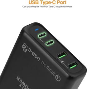 img 3 attached to Быстрое зарядное устройство AVLT 100W USB C с двумя портами USB-C PD и QC3.0 - оптимизировано для Razer Blade Stealth, MacBook Pro 15/16/Air, iPad Pro/Air, iPhone 11 Pro Max/11 Pro/11/Xs/Max/Xs/XR/X, Galaxy Note 10+/S10 Ultra.