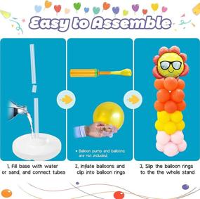 img 2 attached to 🎈 Alijees Balloon Stand 2 Set - Floor Height 5.2ft Balloon Column Stand & Arch Tower Kit for Party Decorations: Birthday, Baby Shower, Weddings, Graduation