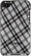 📱 speck products spk-a0125 hard case with fabric for ipod touch 4g - white tartan plaid design logo