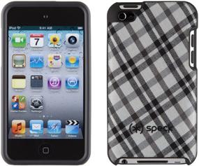 img 1 attached to 📱 Speck Products SPK-A0125 Hard Case with Fabric for iPod Touch 4G - White Tartan Plaid Design