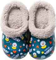 👶 seerol toddlers cute lined clogs: warm winter slippers for kids, non-slip indoor outdoor garden shoes logo