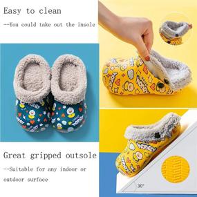 img 3 attached to 👶 SEEROL Toddlers Cute Lined Clogs: Warm Winter Slippers for Kids, Non-Slip Indoor Outdoor Garden Shoes