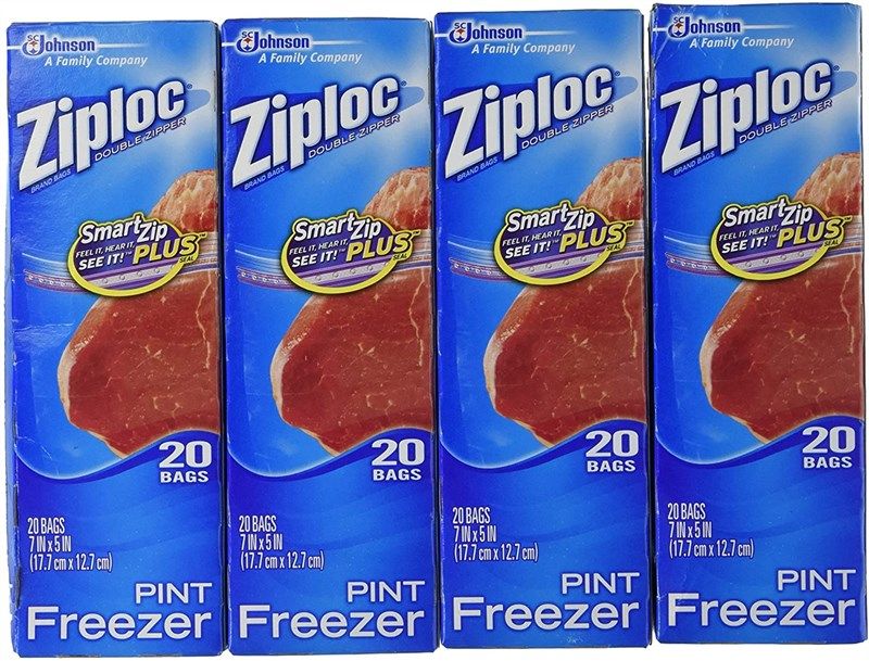 ziploc freezer bags pint count 标志