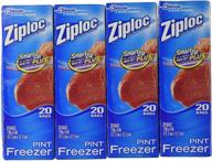 🍔 ziploc freezer bags - pint size, 20 count (4 pack): keep your food fresh & organized! logo