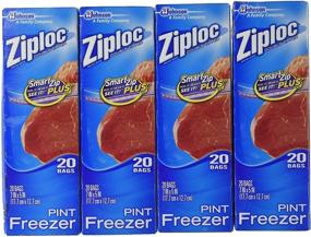 img 1 attached to 🍔 Ziploc Freezer Bags - Pint Size, 20 Count (4 Pack): Keep Your Food Fresh & Organized!
