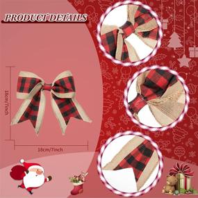 img 3 attached to 🎄 Jazz Up Your Christmas Decor with 20 Pieces of Festive Red and Black Burlap Bows – Perfect for Wreaths, Trees, and DIY Crafts!