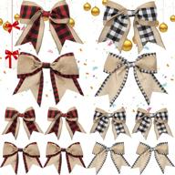 🎄 jazz up your christmas decor with 20 pieces of festive red and black burlap bows – perfect for wreaths, trees, and diy crafts! logo
