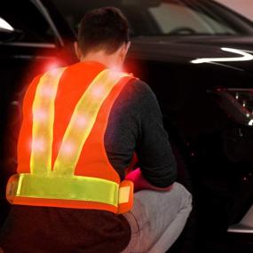 img 2 attached to kwmobile LED Light Safety Vest: Enhance Visibility at Night with Reflective Stripes and Warning Reflector Clothing