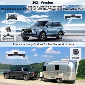 img 3 attached to Campers Car HD 1080P Backup Camera Kit with Monitor - License Plate Hitch Rear View Camera for Cars, Trucks, SUVs - Two Video Channels + Support for 2nd Camera, Baby Car Mirror Camera - Rohent R1