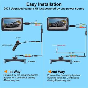 img 2 attached to Campers Car HD 1080P Backup Camera Kit with Monitor - License Plate Hitch Rear View Camera for Cars, Trucks, SUVs - Two Video Channels + Support for 2nd Camera, Baby Car Mirror Camera - Rohent R1