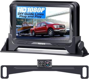 img 4 attached to Campers Car HD 1080P Backup Camera Kit with Monitor - License Plate Hitch Rear View Camera for Cars, Trucks, SUVs - Two Video Channels + Support for 2nd Camera, Baby Car Mirror Camera - Rohent R1