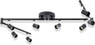 🔦 huryye 8-light track lighting kit, multi-directional ceiling accent spot lights, gu10 socket bulbs, flexible and foldable arms, rotatable light heads - black логотип