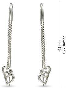 img 1 attached to LeCalla Sterling Silver Drop Threader Earrings: Lightweight Jewelry for Girls and Women